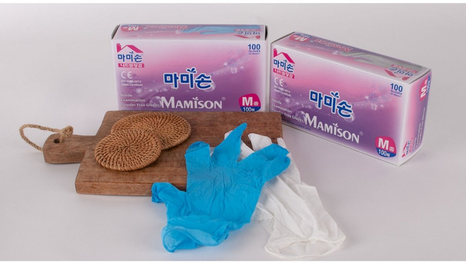 마미손 니트릴장갑100매입, 블루, M, 2개