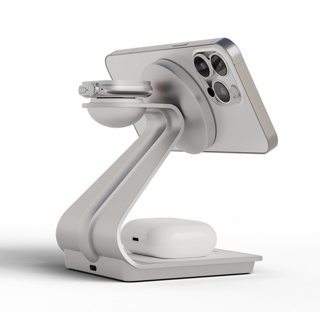 Ekeepment 3in1 맥세이프 고속 무선충전기, 1개, Silver