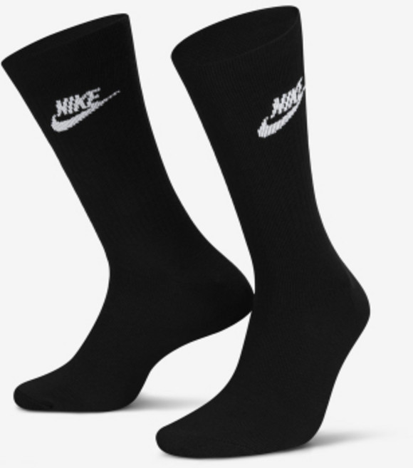 나이키 NIKE 스포츠웨어 에브리데이 에센셜 크루 삭스3켤레 - 블랙화이트 DX5025-010 108199, XL