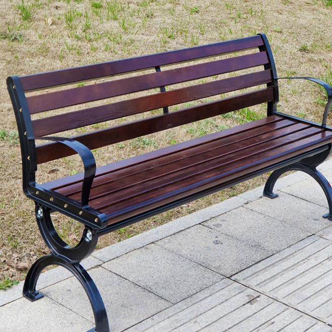 데일리나라 고급자재 야외 벤치 의자, 등받이 벤치(조립형), 커피색상180(4인용)