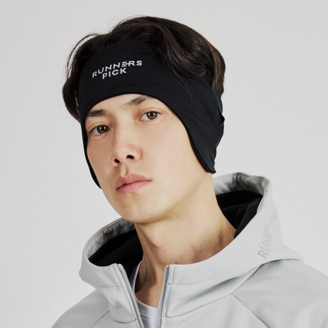 러너스픽 벨크로형 방한 귀마개 겨울 러닝 귀덮개 남녀공용 사이즈조절 귀워머 러닝 등산 라이딩 런닝 스포츠용, 1개, 러너스픽 귀마개 블랙