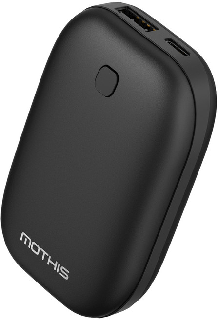 모디스 휴대용 충전식 양면 발열 손난로 보조배터리 5200mAh + 전용파우치 + 스트랩 세트, 블랙, SPE-B2DHWP01