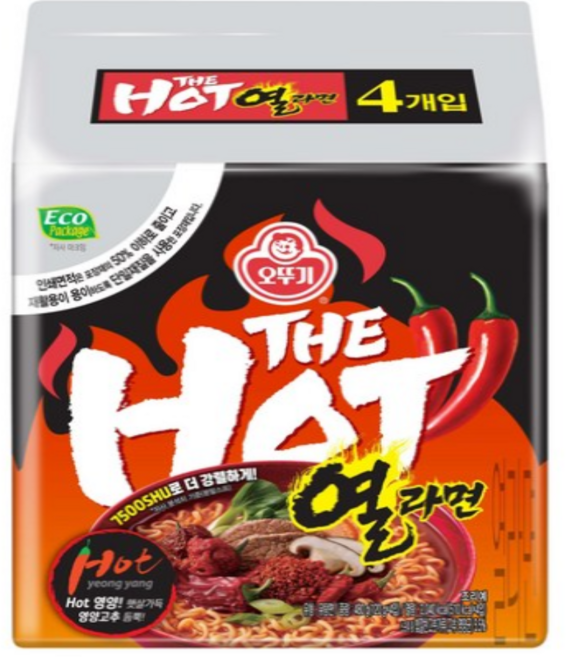 오뚜기 신상라면 더핫 열라면 480g, 5팩