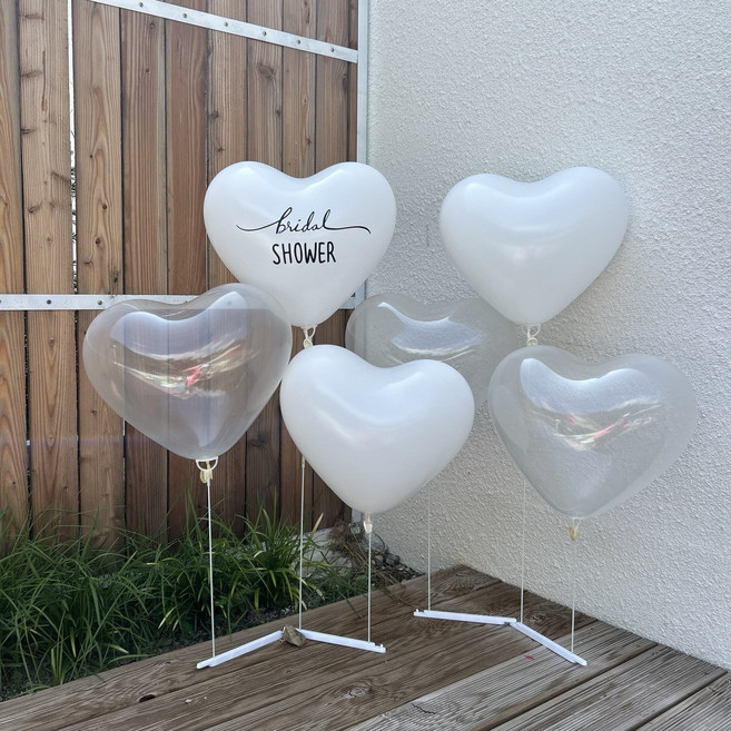 현재의태도 브라이덜샤워 하트풍선 레터링 스탠드 세트 풍선세트 웨딩촬영, 1세트, 1. 심플세트(리본X)