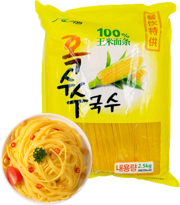 터보마켓 중국식품 가원 옥수수면 옥국시 업소용 세트 옥수수국수 2.5kg, 1개