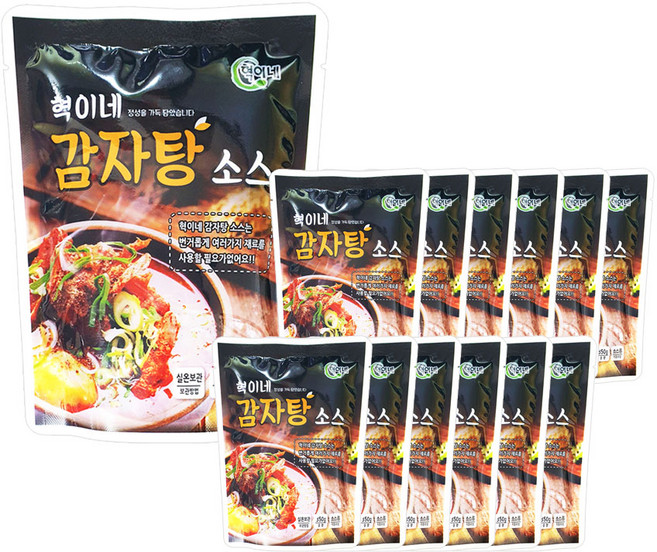 혁이네 감자탕 양념 소스 350g 즉석 밀키트 뼈국 해장국, 12개