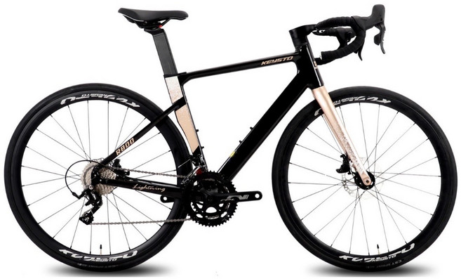 BIKEDNA R800 鋁合金彎把碟煞18速公路車 貫通軸油壓變速 平悍車架搭載一體把（隱藏內走線）競速碟煞彎把破風跑, 消光曜石黑, 1個, N/A