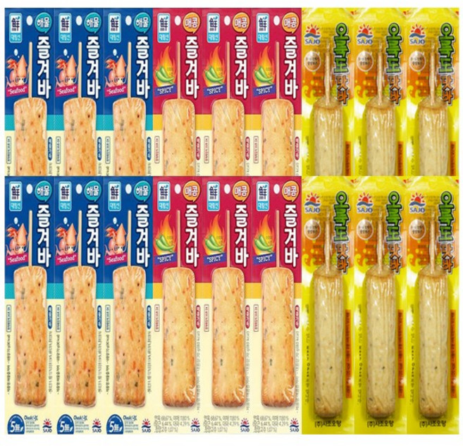 편의점 핫바 어묵바 70g 3종 18개 (오륙도맛바6+매콤즐겨바6+해물즐겨바6), 1개, 1.26kg