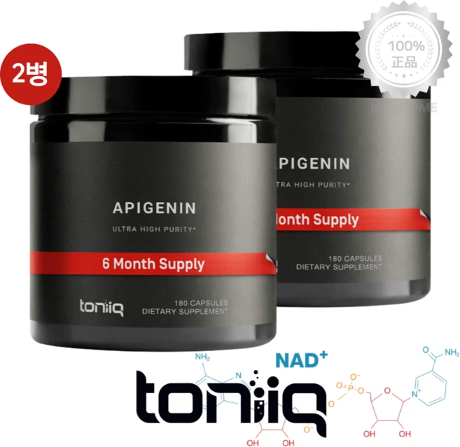 [2병] 토니크 초고강도 아피제닌 100mg 180캡슐 카모마일 추출물 Apigenin 영양제, 180정, 2개 - 쿠팡