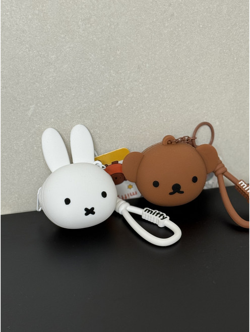 miffy 정품 미피 얼굴 실리콘 파우치 동전지갑 에어팟 케이스 열쇠고리 키링