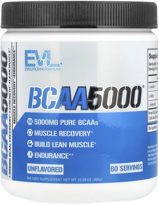 EVLution Nutrition BCAA5000 무맛 300g(10.58oz), 6개, 299g - 쿠팡