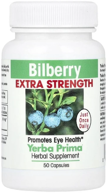 Yerba Prima 엑스트라 스트렝스 빌베리 추출 160mg Bilberry Extra Strength, 50정, 1개 - 쿠팡