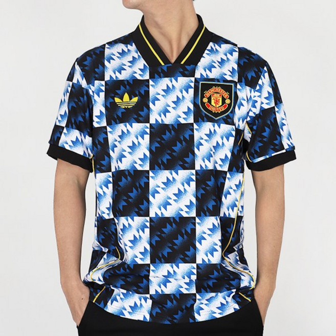 아디다스 EPL 맨체스터 유나이티드 LifeStyle 저지 맨유 반팔 유니폼 화이트-블랙-블루 로고, 상세설명참조