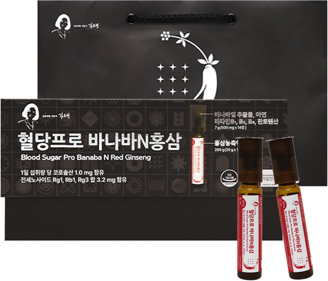혈당케어 바나바 홍삼 영양제 선물, 1개, 14병