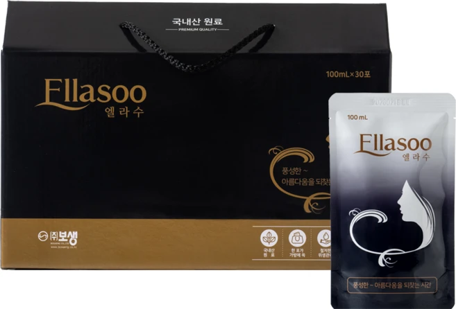 보생 엘라수 모발 서리태 영지버섯 차 올인원 100ml, 30개 - 쿠팡