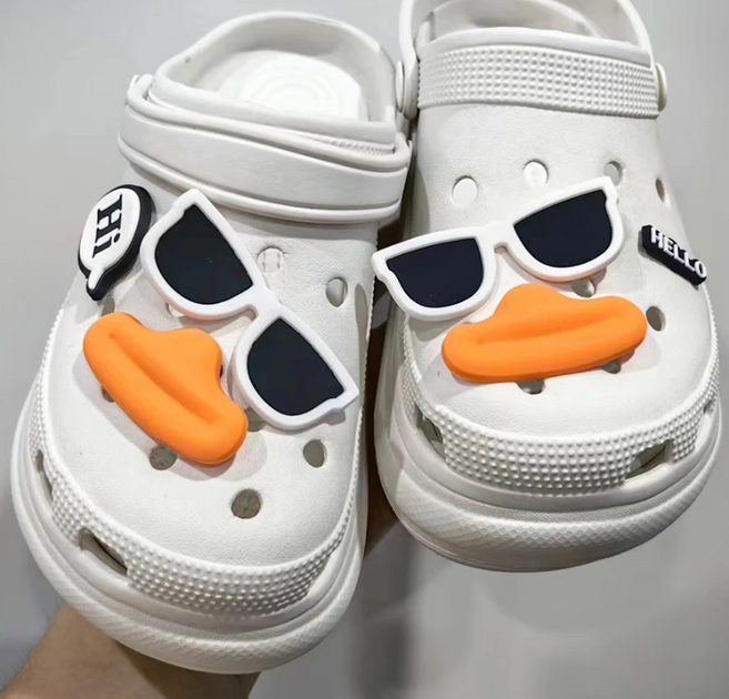 개구쟁이 재미있는 오리얼굴 신발꾸미기 파츠 슬리퍼장식