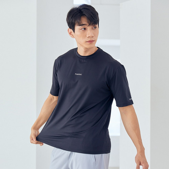 PUMPING 남성 오버핏 헬스 등산 기능성 반팔 운동복 국내생산