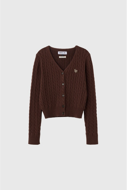 GENERAL IDEA 女款羊毛麻花V領開襟衫 WBD3L04529