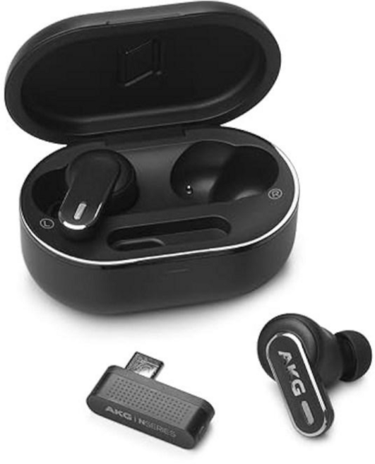 AKG N5 智慧對話 USB-C Dongle連接 IP54防水防塵 自適應降噪 真無線 藍牙 耳機, 黑色