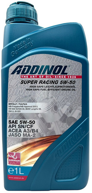 ADDINOL SUPER RACING 5W-50 全合成機油 德國製造, 1箱, 12L