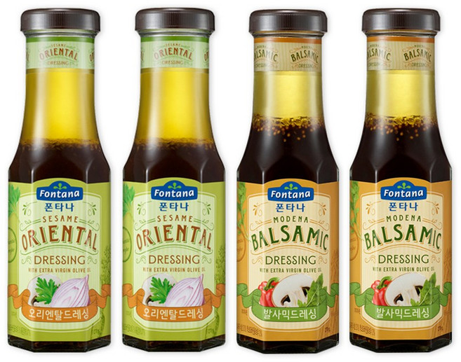 폰타나 오리엔탈드레싱 2개+발사믹드레싱 2개 기획, 4개, 270g