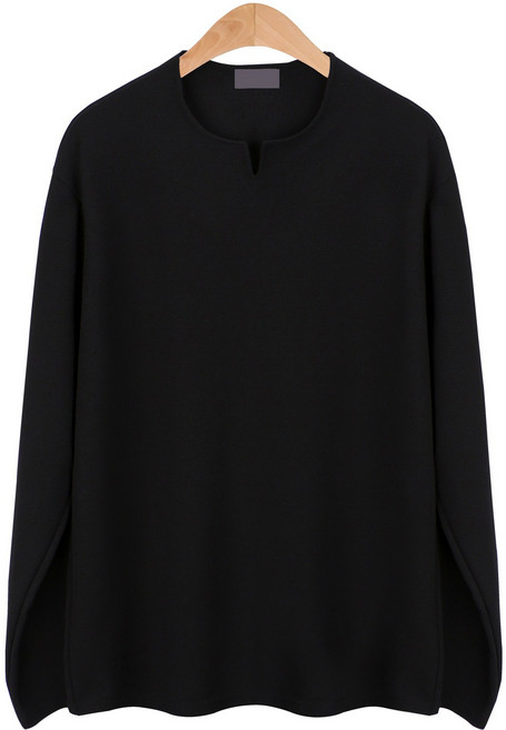 남성 블루 그레이 차콜 화이트 슬릿 절개포인트 긴팔 티셔츠 4컬러