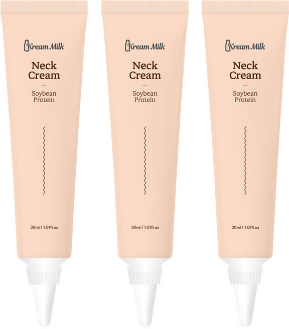 크림밀크 콩 단백질 탄력케어 목주름 완화 노화방지 넥크림, 3개, 30ml