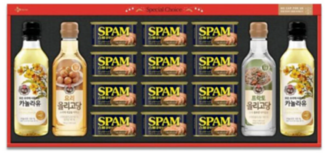 스팸선물세트 스팸 골드라벨 스팸클래식200g 12개 카놀라유500ml 2개 요리올릭고당 700g 1개 프락토올리고당700g 1개 1박스