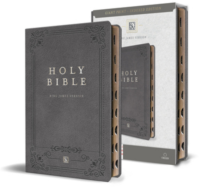 (영문도서) KJV Holy Bible Giant Print Large Format Gray Premium Imitation Leather with Ri Bbon Marker ... Paperback, Origin, English, 9798890980540
