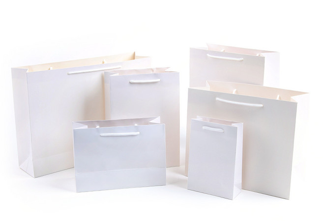 방구석상인 무지 크라프트 쇼핑백 고급 종이쇼핑백 코팅 종이쇼핑 선물가방백, 화이트