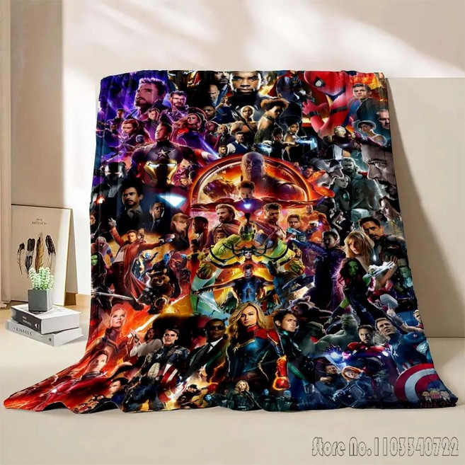 애니메이션 마벨 어벤져스 담요 솜털 던지기 성인 봉제 이불 소파 침대 생일 선물, A. Flannel 70x100cm, 3. 15, 1개
