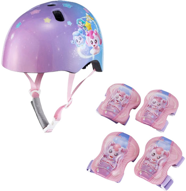 삼천리 티니핑 헬멧 + 보호대 2종 세트, 1세트, 핑크
