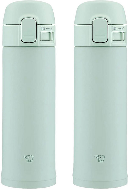 ZOJIRUSHI 象印 一鍵式馬克杯保溫保冷輕量隨行杯 標準型 SMSF48AM, 2個, 480ml, 薄荷藍