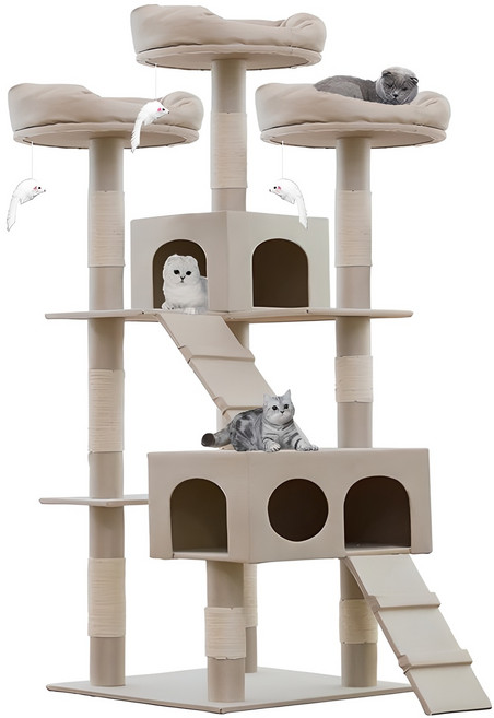 헬로망치 프리미엄 대형 고양이 직조 캣타워 DS8897, 베이지, 1개