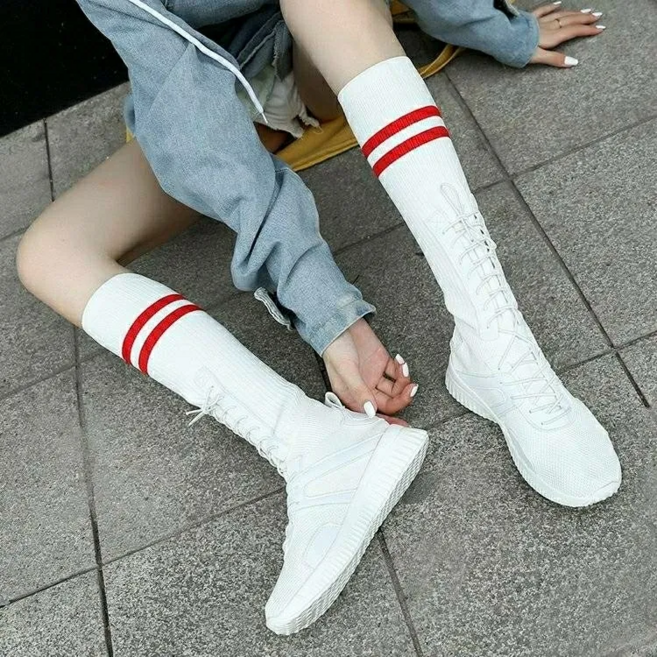 바이스타 여자 봄여름 니트 스판 롱부츠 3colors