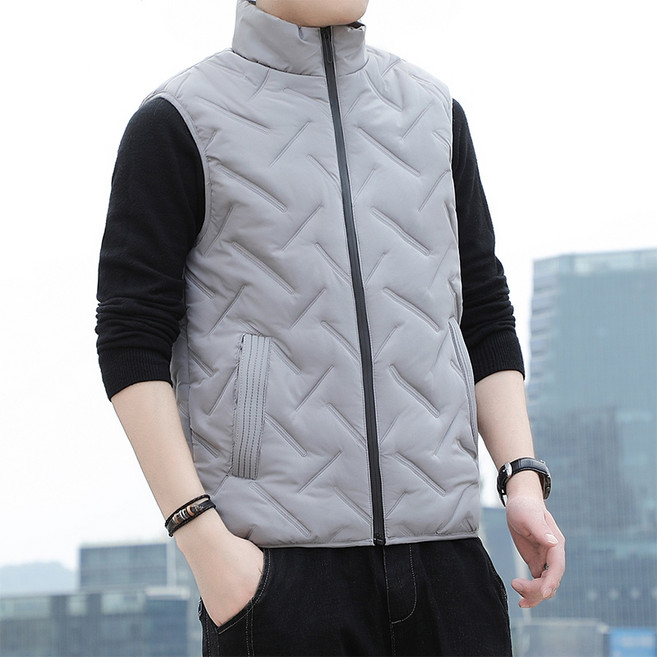 潮流個性造型馬甲外套男 保暖背心馬甲 無袖立領夾克 秋冬戶外背心外套