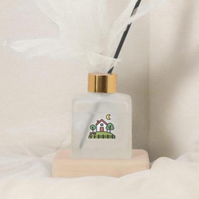 아트박스/꼬망드 am564-꼬망드우드받침디퓨저_단독주택일러스트, 01.블랙체리, 01.투명사각_낮, 1개