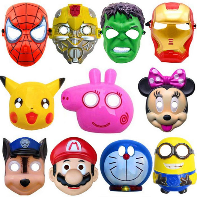 스파이더맨 페파피그 파우패트롤 캐릭터 입체 마스크 일회용 덴탈 여름용 부직포 귀마개 패션 코스튬 할로윈 파티용