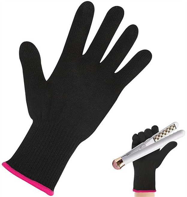 헤어 스타일링을 위한 내열성 장갑 열 차단 재사용 가능한 스트레이트너 플랫 및 컬링 아이언 완드, 2pcs