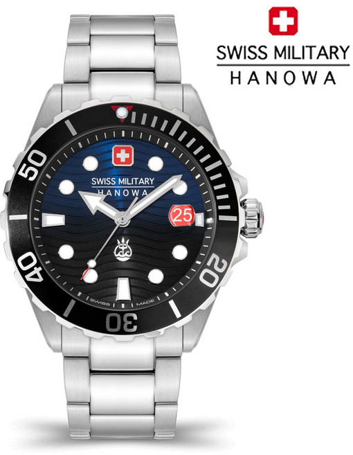스위스밀리터리 하노와 다이버 200M 방수 남성 손목시계 SMWGH2200302 SWISS MADE