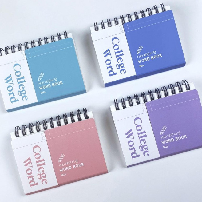 가리개 단어장 암기장 작은 스프링 영단어장 70매 4컬러, 퍼플