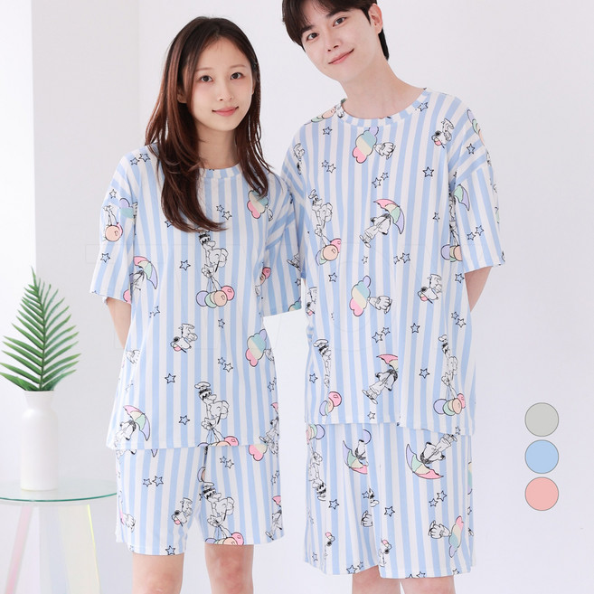 투와이 스누피 패밀리 성인 아동 반팔 잠옷세트 PH436