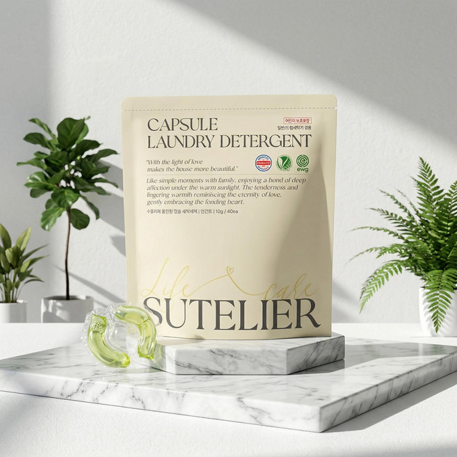 수뜰리에 올인원 캡슐세제 세탁세제 고농축 40개입 플로럴퍼퓸향 2팩