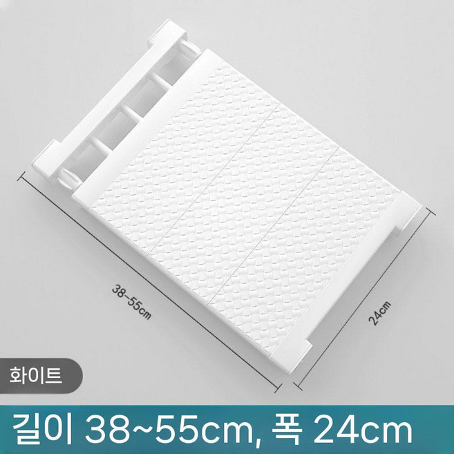 길이조절 압축선반 다이소틈새선반 수납 압축봉, 1 이야기, 1개, 화이트 38~55cm 24cm 펀칭강하중