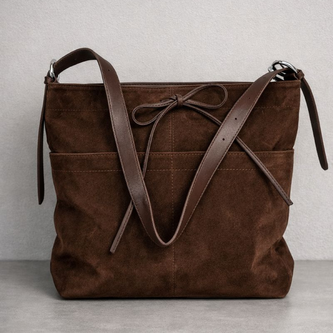 스웨이드 부드러운 빅사이즈 가죽 숄더백 어깨끈 조절