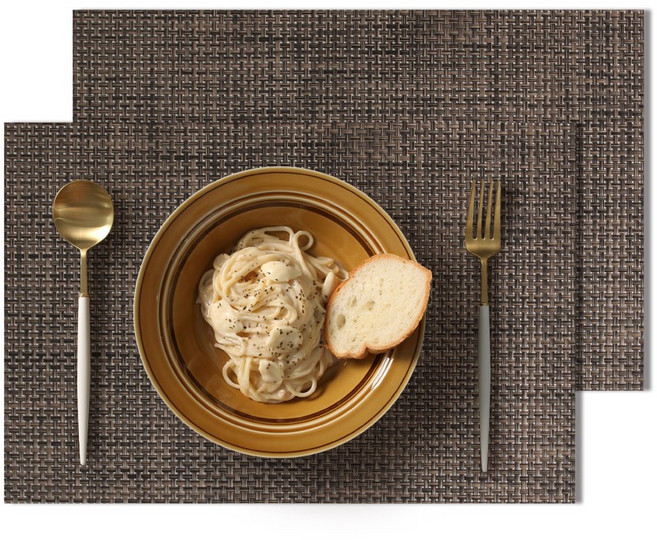 라벨르 PVC 방수 플레이팅 테이블 식탁 매트 2P, 1세트, 45.5 x 30 cm, 내츄럴우드