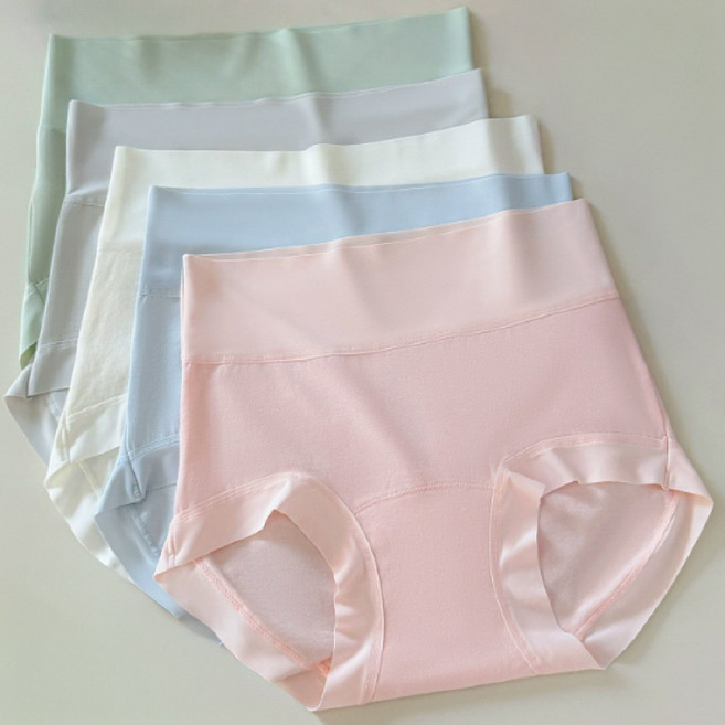 블리스8 고탄력 노라인 여성 하이웨스트 순면 팬티 5종세트