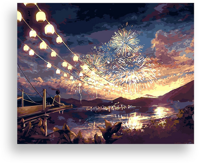 위메이크 페인팅 DIY 명화그리기 세트 불꽃놀이 50x40, 1개