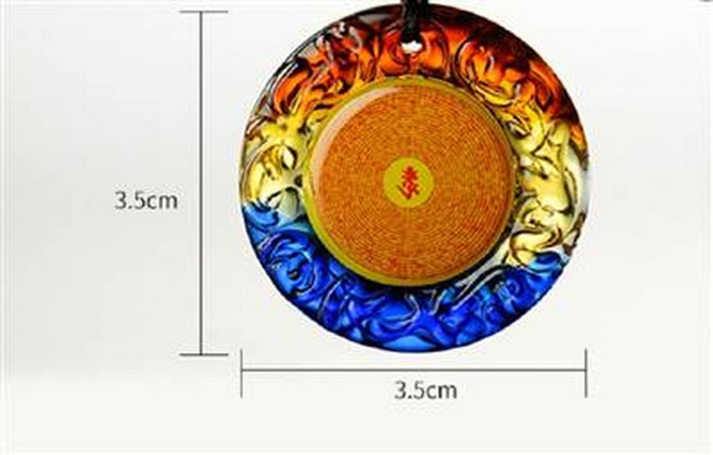 圓形漸層墜飾項鍊 3.5cm