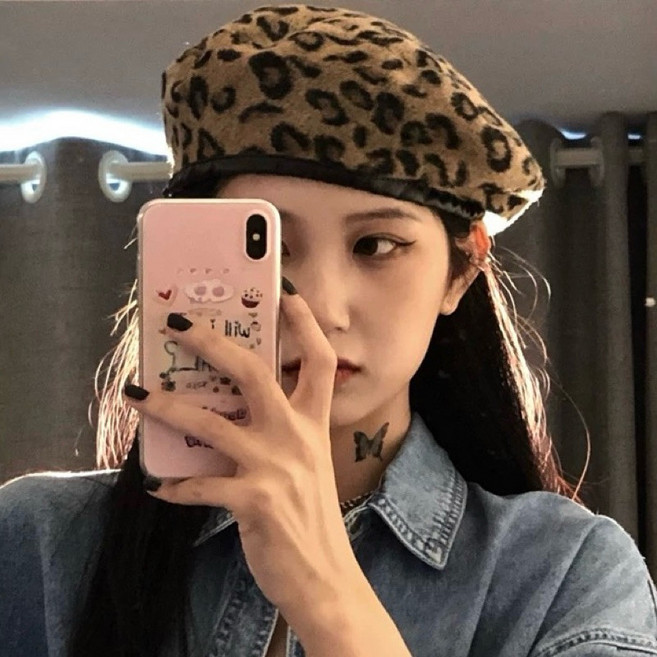 豹紋毛呢皮邊貝蕾帽 時尚畫家帽 棕色款